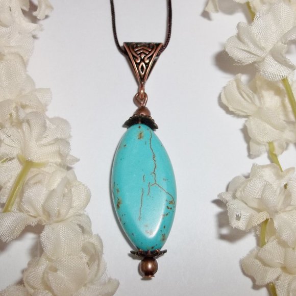 wvluckygirl Jewelry - Turquoise Blue & Copper Beaded Necklace Set 5390